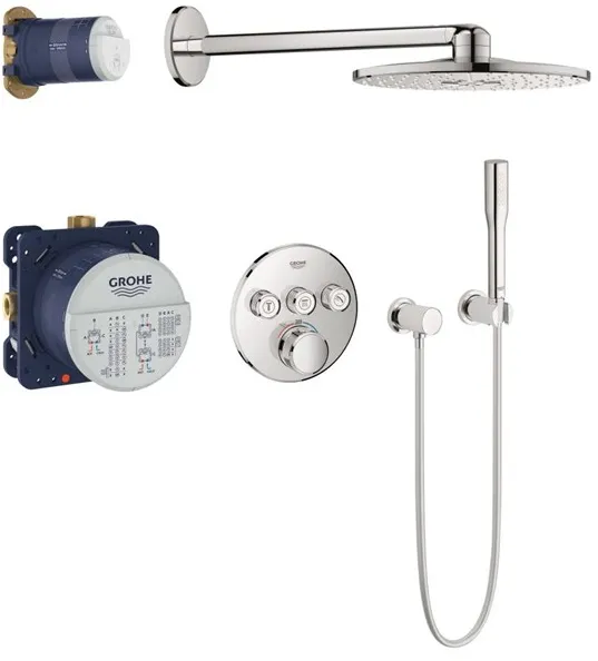 Grohe Grohtherm SmartControl -suihkusarja, jossa Rainshower SmartActive 310, kromi